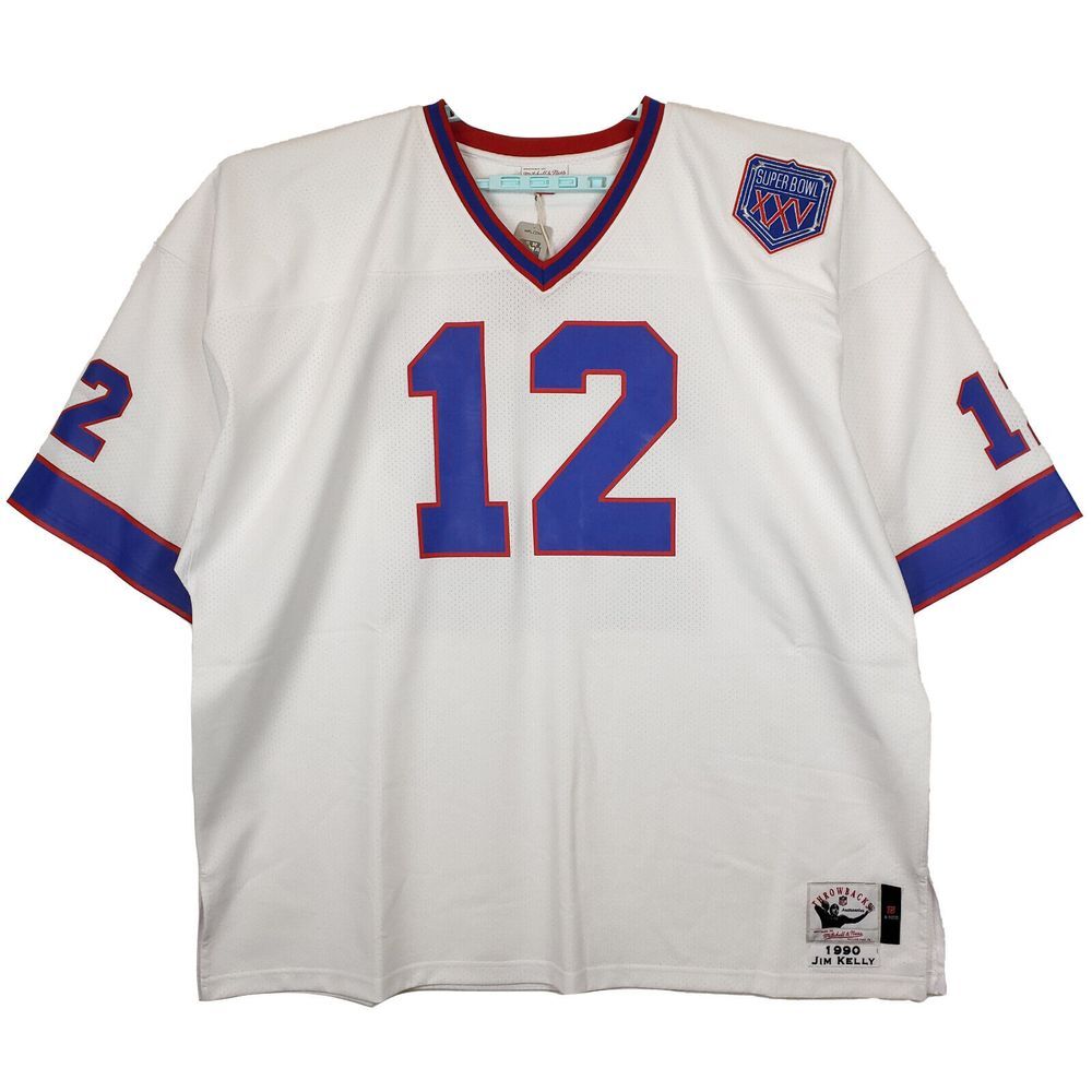 Authentic Jim Kelly Buffalo Bills Mitchell & Ness NFL 5XL Jersey White #12 NWT